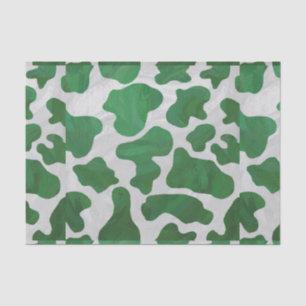 Papier Mousseline Impression verte et blanche de vache