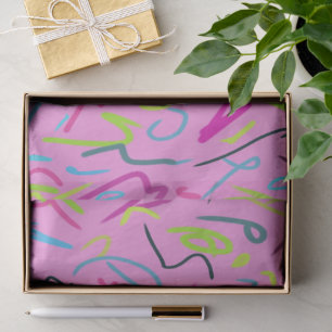 Papier Mousseline Impression Vintage des années 80 en rose