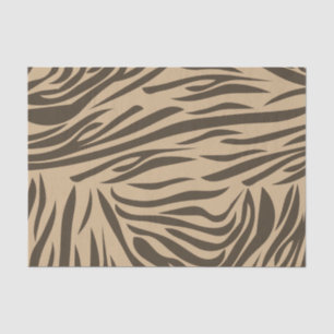 Papier Mousseline Impression Zebra Brown