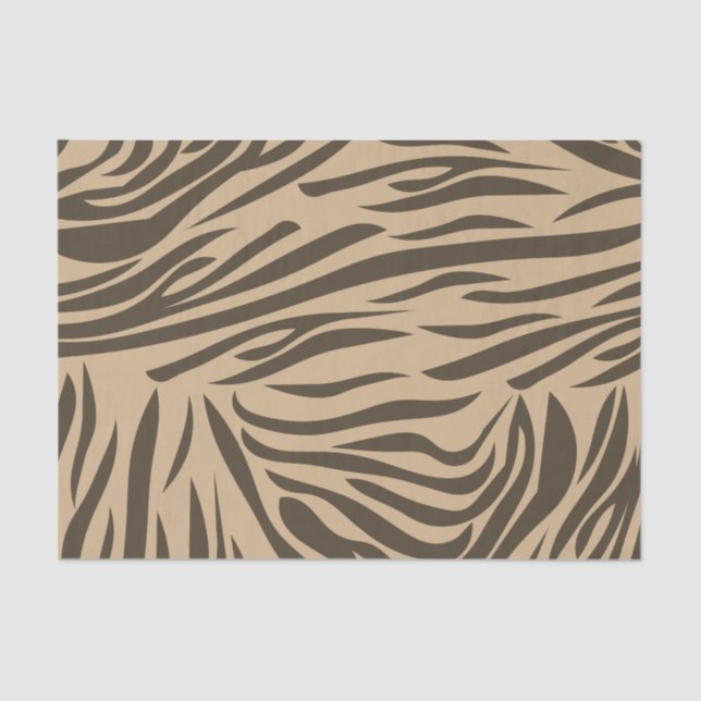 Papier Mousseline Impression Zebra Brown (Recto)