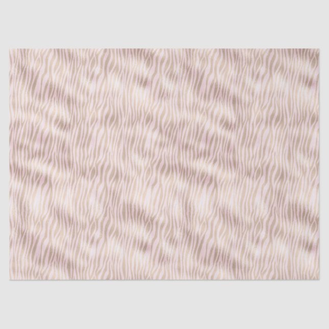 Papier Mousseline Impression Zebra Or Blush (Recto)