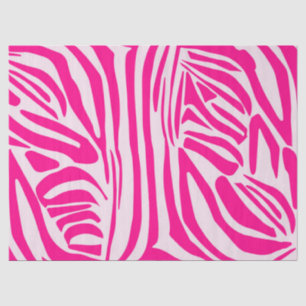 Papier Mousseline Impression zèbre rose
