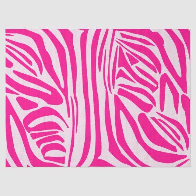 Papier Mousseline Impression zèbre rose (Recto)