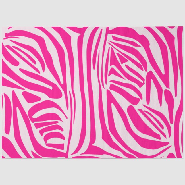 Papier Mousseline Impression zèbre rose (Recto)