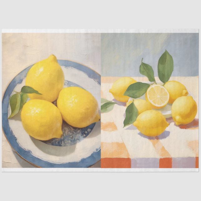 Papier Mousseline Impressions Luscieuses de citrons (Recto)