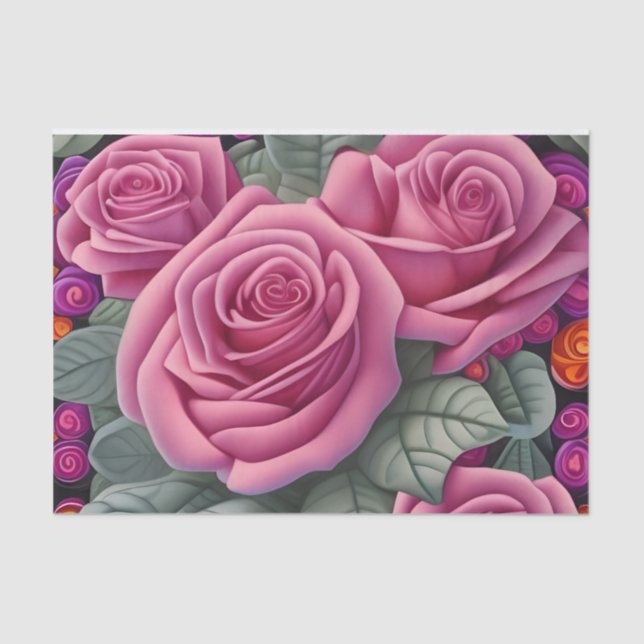 Papier Mousseline Imprimante magnifique pastel victorien rose rose (Recto)
