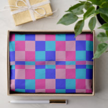 Imprimé à carreaux rose et bleu