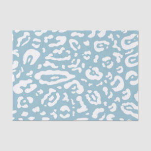 Papier Mousseline Imprimé animalier guépard léopard bleu et blanc po