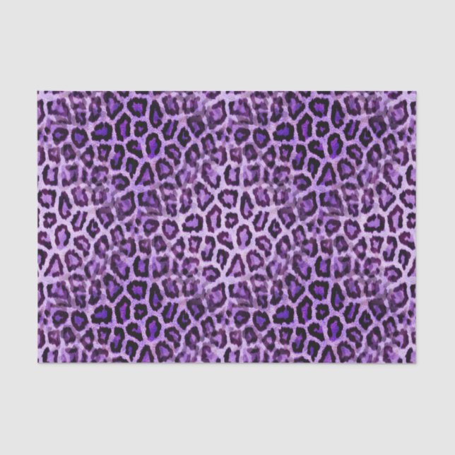 Papier Mousseline Imprimé animalier léopard violet mignon pour fête  (Recto)