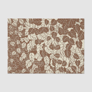 Papier Mousseline imprimé feuille japonaise, tan de teint et beige