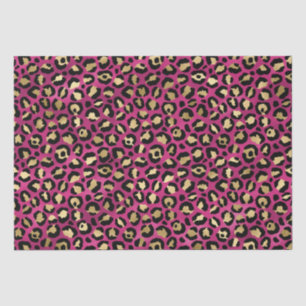 Papier Mousseline Imprimé Léopard Rose Gras Motif Animal Glamour