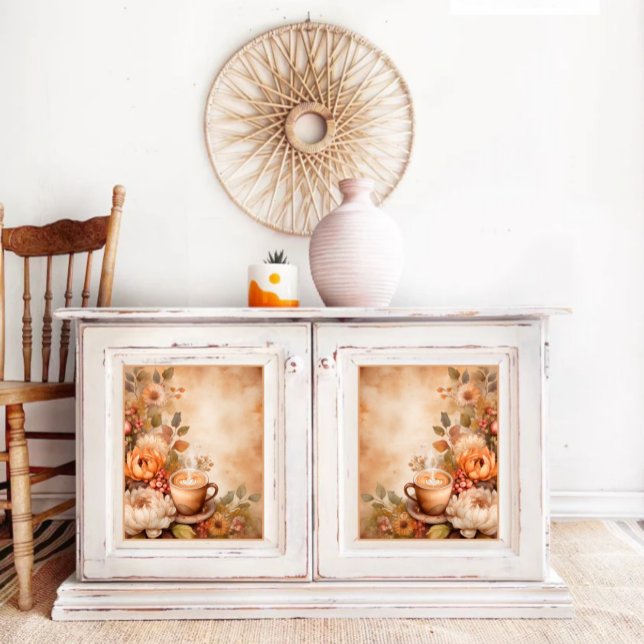 Papier Mousseline Imprimer Découpage café d'automne vintage (Créateur téléchargé)