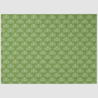 Papier Mousseline Imprimez Retro 1880 Victorian Emerald Green Irises