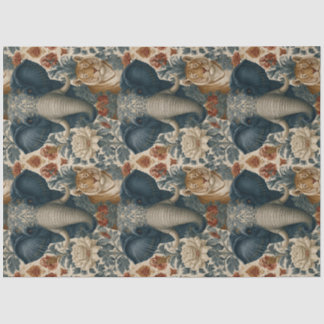 Papier Mousseline Indian Elephant Tiger Botanical Jungle Decoupage