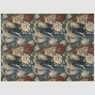 Papier Mousseline Indian Elephant with Tiger Vintage Decoupage