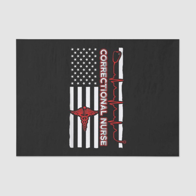 Papier Mousseline Infirmière correctionnelle USA Drapeau Infirmière  (Recto)