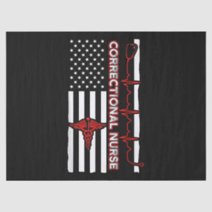 Papier Mousseline Infirmière correctionnelle USA Drapeau Infirmière