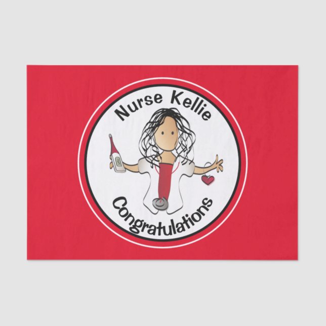 Papier Mousseline Infirmière RN LPN CNA Graduation Party Cadeau (Recto)