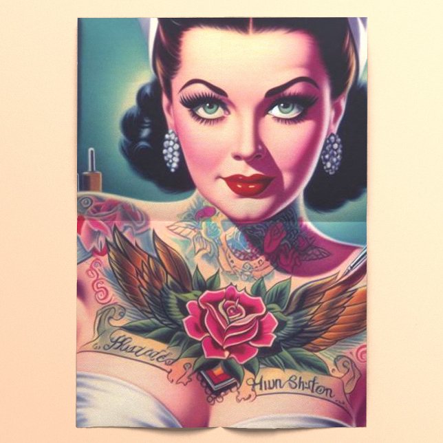 Papier Mousseline Infirmière tatouée rétro (Créateur téléchargé)