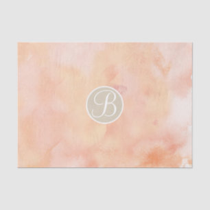 Papier Mousseline Initiale de lettre de monogramme en aquarelle marb