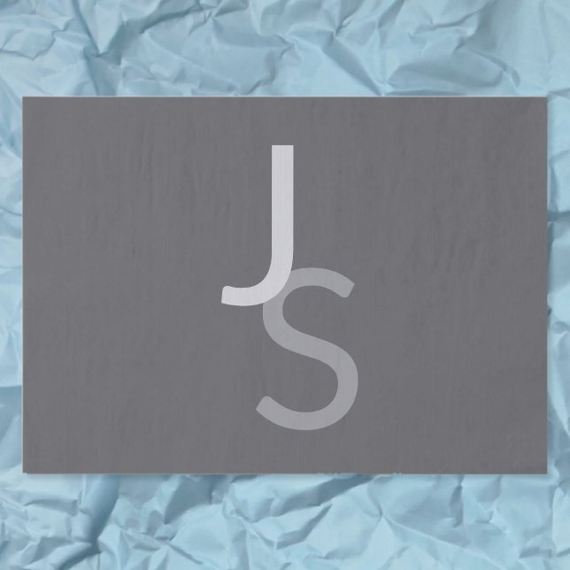 Papier Mousseline Initiales monogrammes à chevauchement moderne | Gr (Créateur téléchargé)