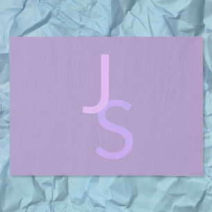 Papier Mousseline Initiales monogrammes à chevauchement moderne Po