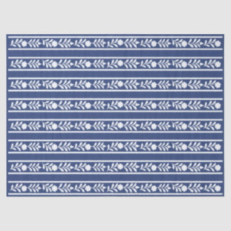 Papier Mousseline Inky Blue 2 Floral Bone Inlay decoupage