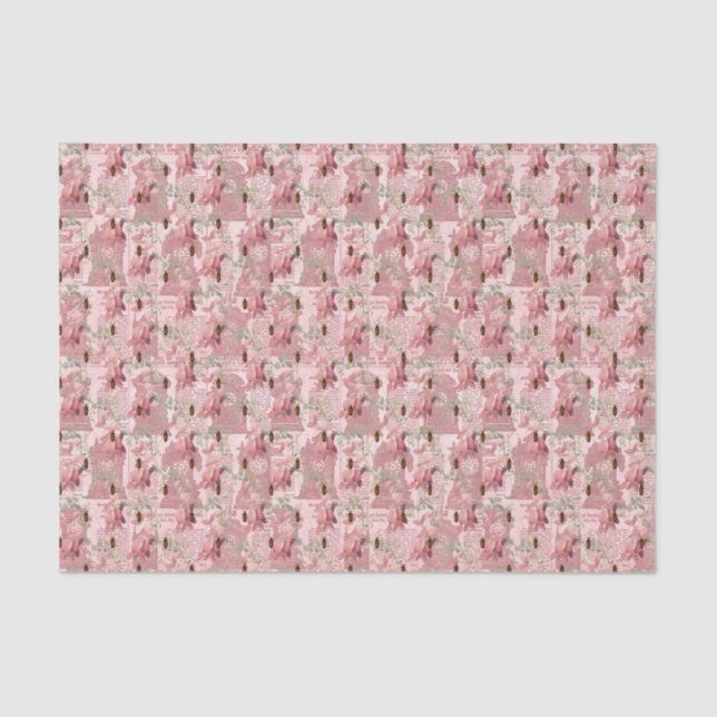 Papier Mousseline Insectes et papier journal Vintage (Recto)