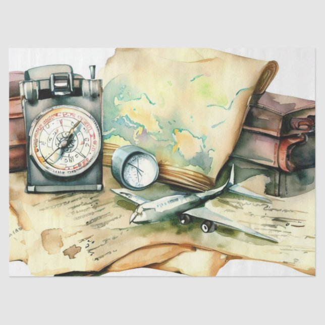 Papier Mousseline "Inspiré par le voyage : l'aventure attend" (Recto)