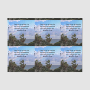 PAPIER MOUSSELINE INSPIRING MATTHEW 11:28 CONCEPTION DE L'ÉCRAN