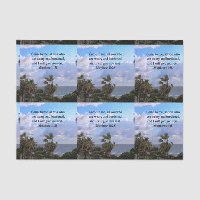 PAPIER MOUSSELINE INSPIRING MATTHEW 11:28 CONCEPTION DE L'ÉCRAN (Recto)