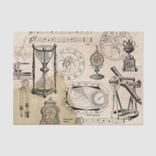 Papier Mousseline Instruments de l'Heure Steampunk Hourglass