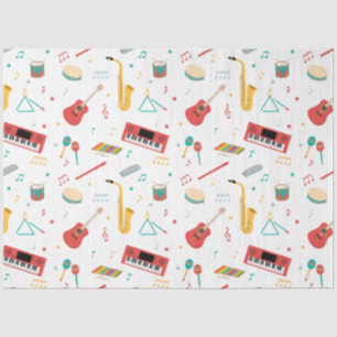 Papier Mousseline Instruments de musique Thème musical Pattern