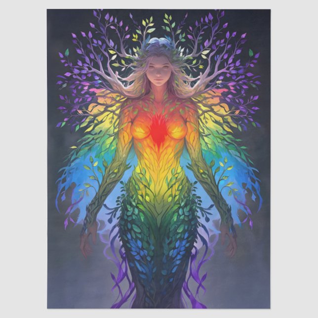 Papier Mousseline « Iridesca » - Gardienne des Couleurs (Recto)