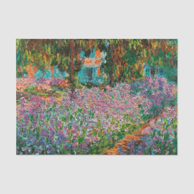Papier Mousseline Iris Jardin Monet Giverny fleurs (Recto)