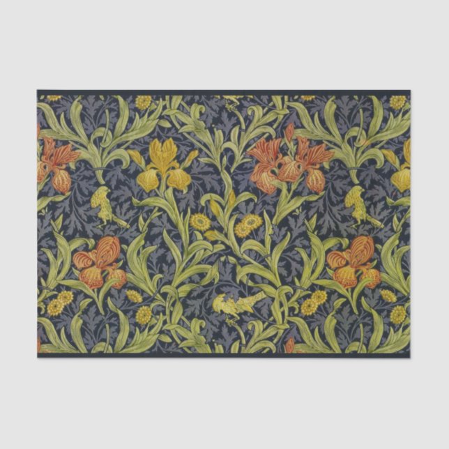 Papier Mousseline Iris Motif (par William Morris) (Recto)