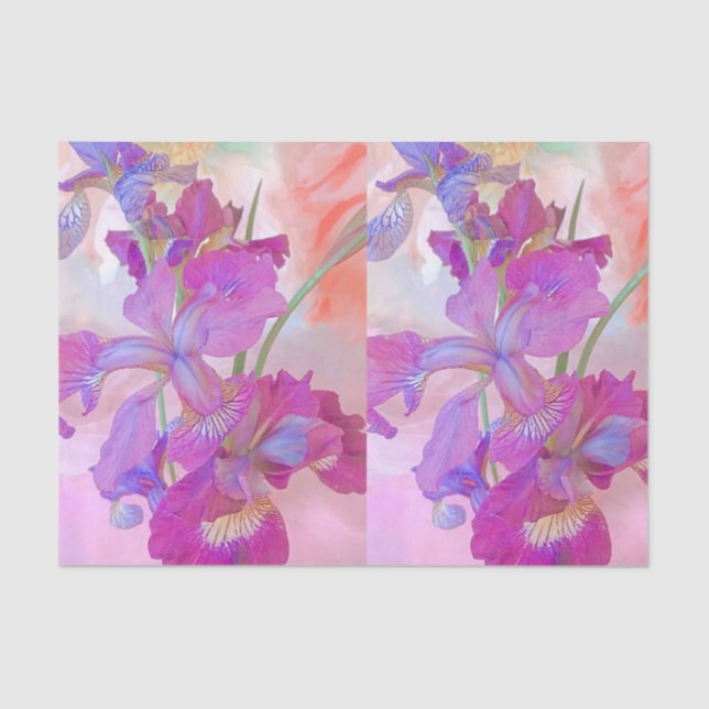 Papier Mousseline Irises magiques - Papier Tissu (Recto)