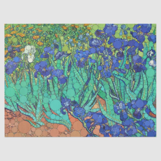 Papier Mousseline Irises, points d'infini par Vincent van Gogh (Recto)