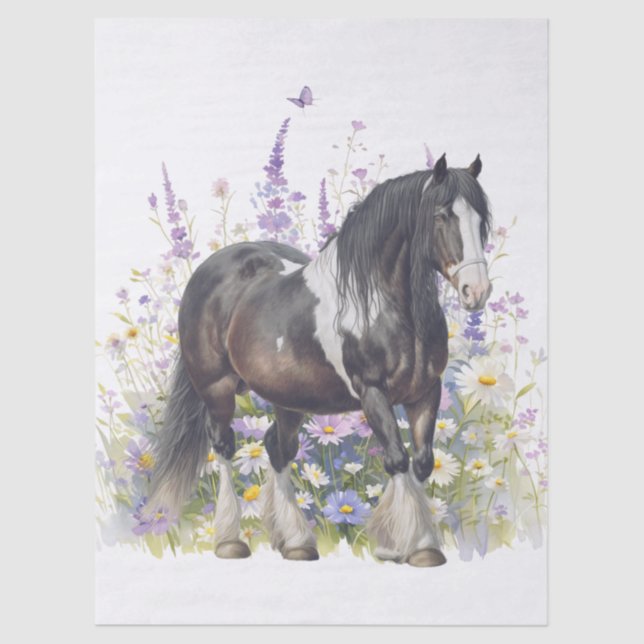 Papier Mousseline Irish Cob Horse Decoupage (Recto)