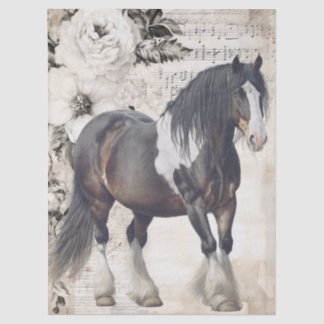 Papier Mousseline Irish Cob Horse Decoupage