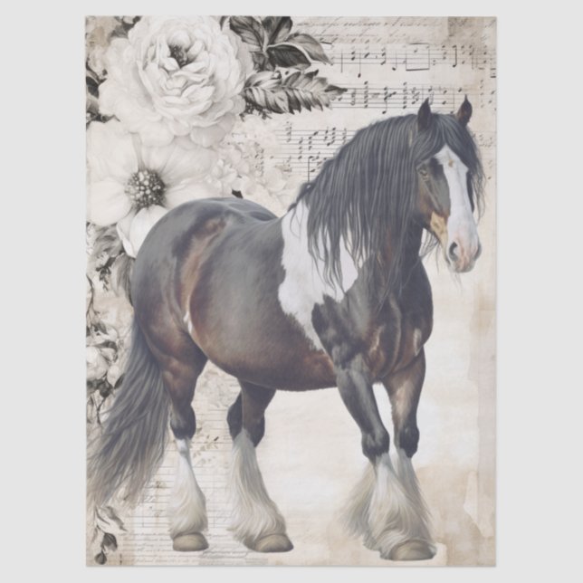 Papier Mousseline Irish Cob Horse Decoupage (Recto)