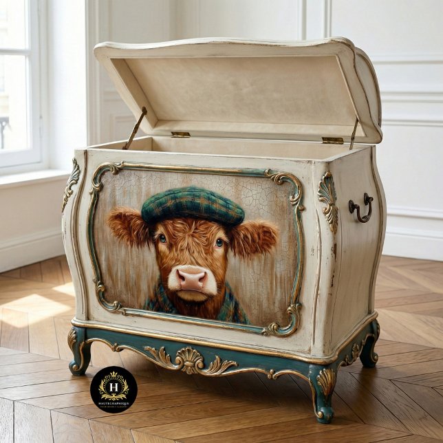 Papier Mousseline Irish Highland Cow Russe Boho Farmhouse Decoupage (Créateur téléchargé)