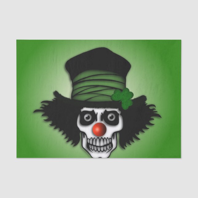 Papier Mousseline Irish Skeleton Clown Green (Recto)