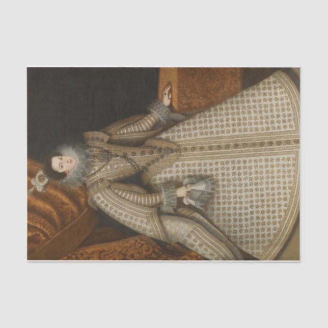 Papier Mousseline Isabel de Bourbon par Rodrigo de Villandrando (Recto)