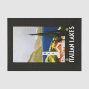 Papier Mousseline Italie Lacs Vintage voyage Italie