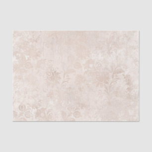Papier Mousseline Ivoire et blanc damassé vintage
