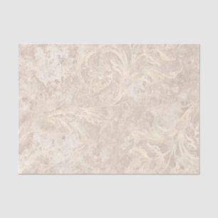 Papier Mousseline Ivory et blanc Vintage Damask