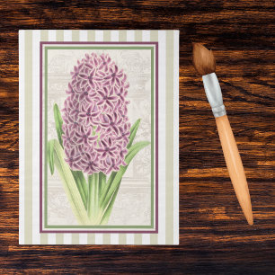 Papier Mousseline Jacinthe rouge pourpre et rayures dorées - Art bot