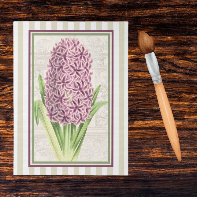 Papier Mousseline Jacinthe rouge pourpre et rayures dorées - Art bot (Créateur téléchargé)