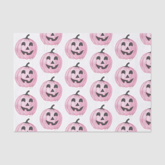 Papier Mousseline Jack-O-lanterne rose (Recto)